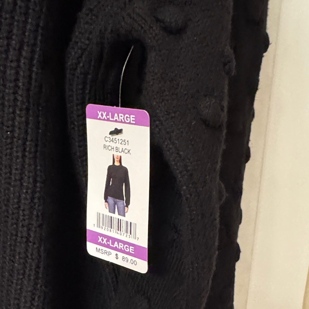 Vince Camuto Rich Black Sweater - Crew Neck